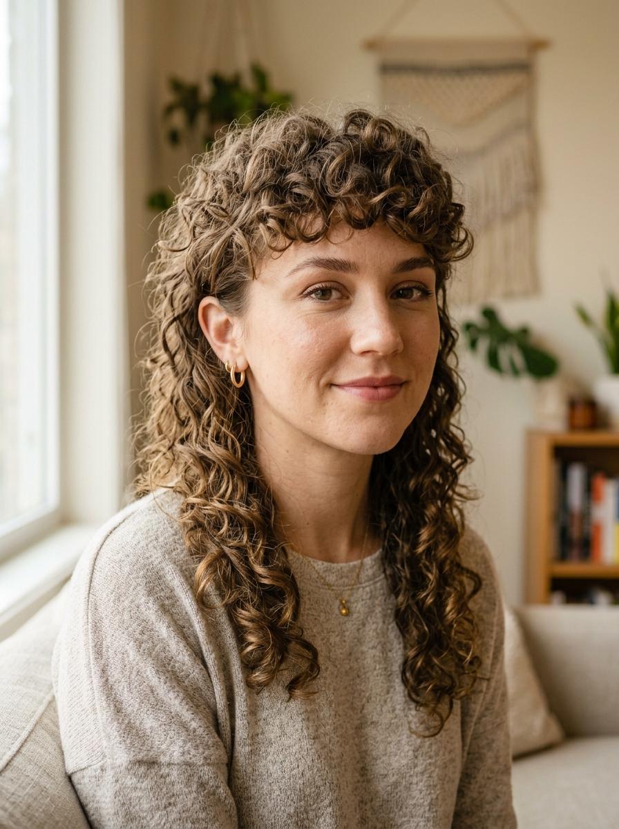 Lockiger Mullet - Mullet für Frauen